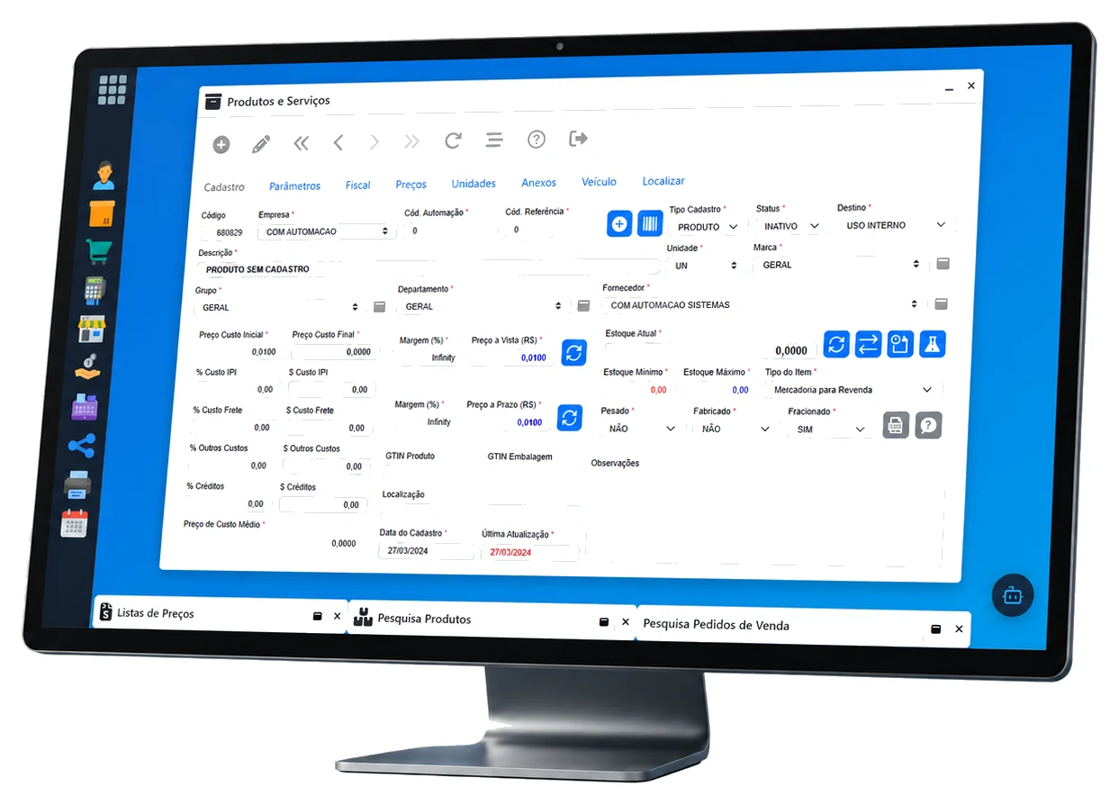 Finances Web — telas do sistema