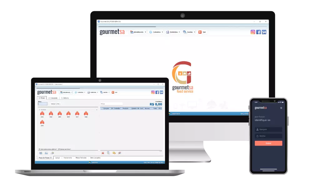 GourmetSA — telas do sistema